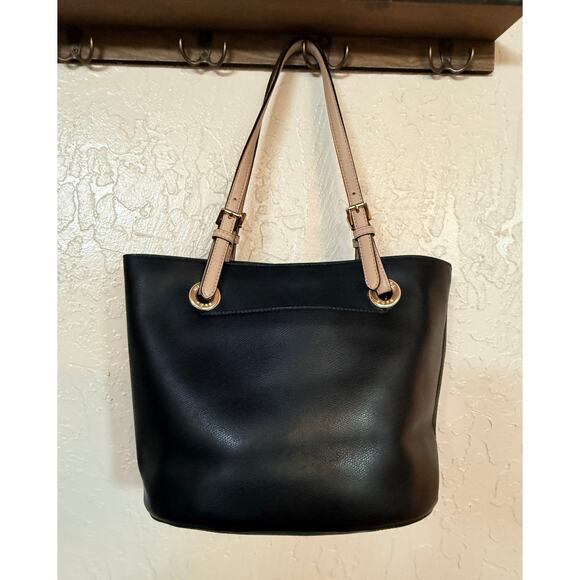Michael K. Black Leather Tote Bag - Picture 3 of 3